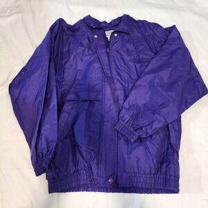 Vintage Jordache Sport Size‎ L Purple Snap Windbreaker Preppy